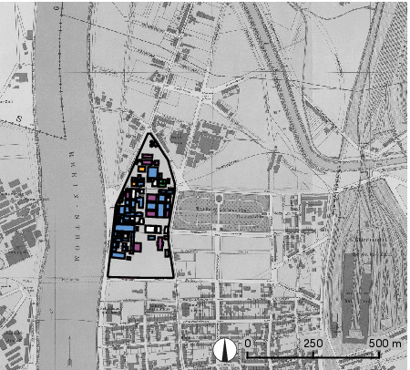 Das Produktionsgelände der chemischen Industrie im Basler Stadtteil Klybeck dehnte sich im Lauf von gut hundert Jahren über das ganze Quartier aus.