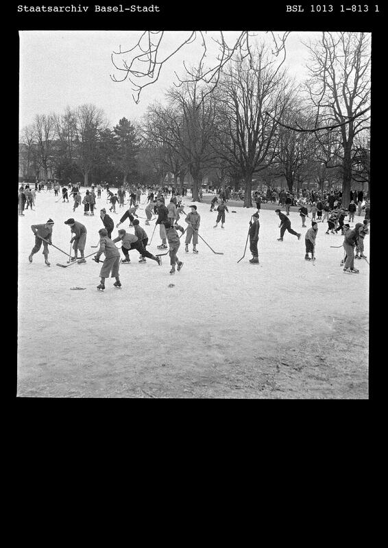 Eislauf auf der Schützenmatte, 1956.