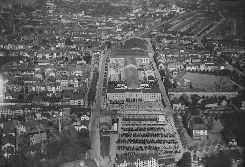 Die Mustermesse in Vogelperspektive.