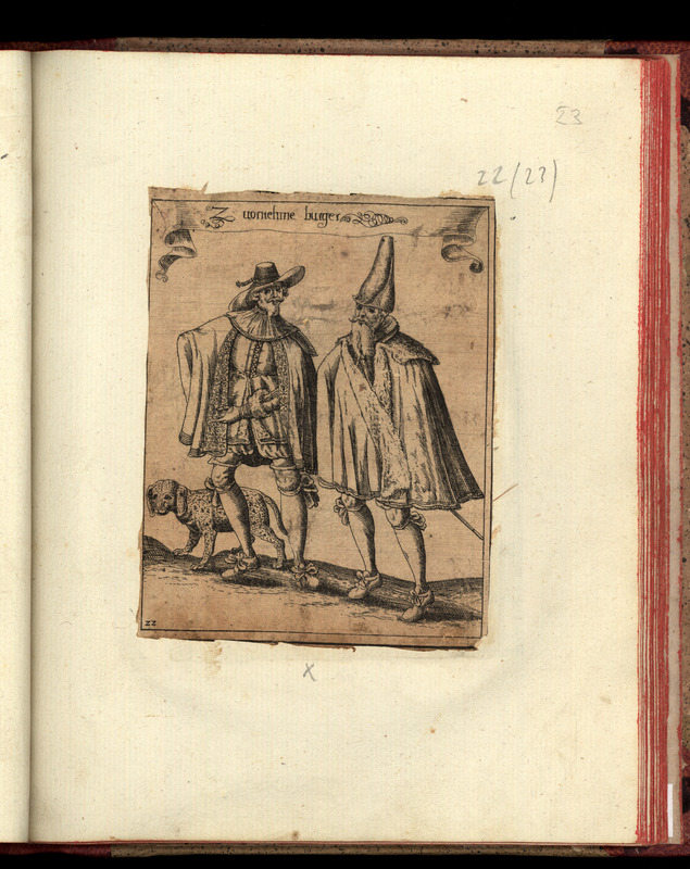 In seinem Kostümbuch zeigt Glaser die Kleidung der verschiedenen Stände. Die Männer auf dem Bild lassen sich anhand ihrer Kleidung der Basler Elite zuordnen.